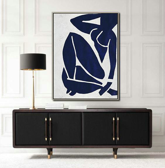 Extra Large Abstract Painting On Canvas,Buy Hand Painted Navy Blue Abstract Painting Nude Art Online,Pop Art Canvas